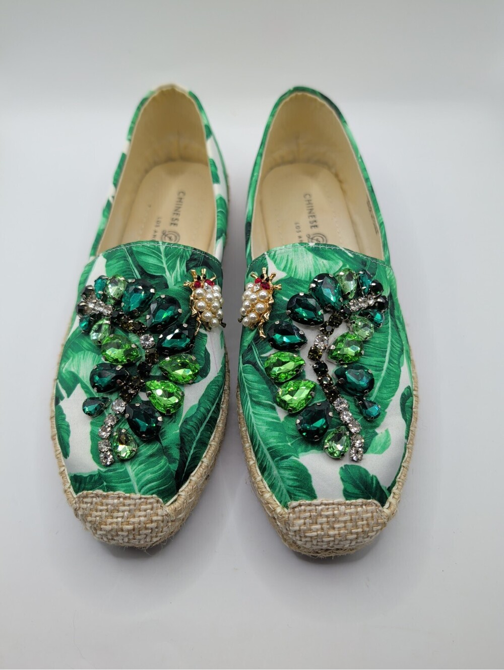 Chinese Laundry Z - Hailey Floral Green Espadrilles size 6 With Original Box